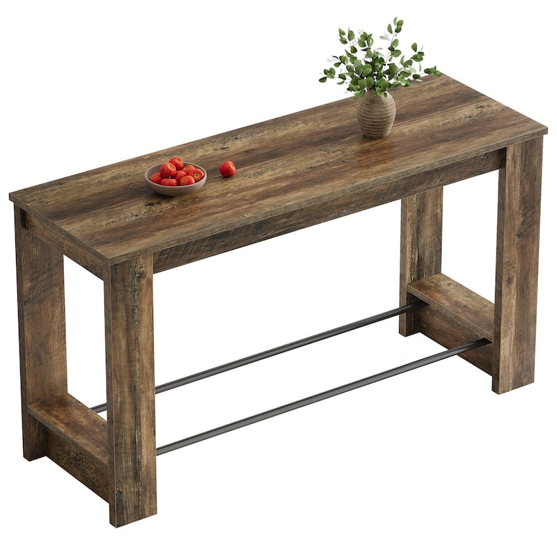 Counter Height Bar Table, Long Pub Table, Home Bistro Restaurant Bar Unit Kitchen Dining Room Accent Pub Desk