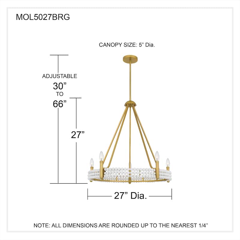Molly 5-Light Brushed Gold Chandelier