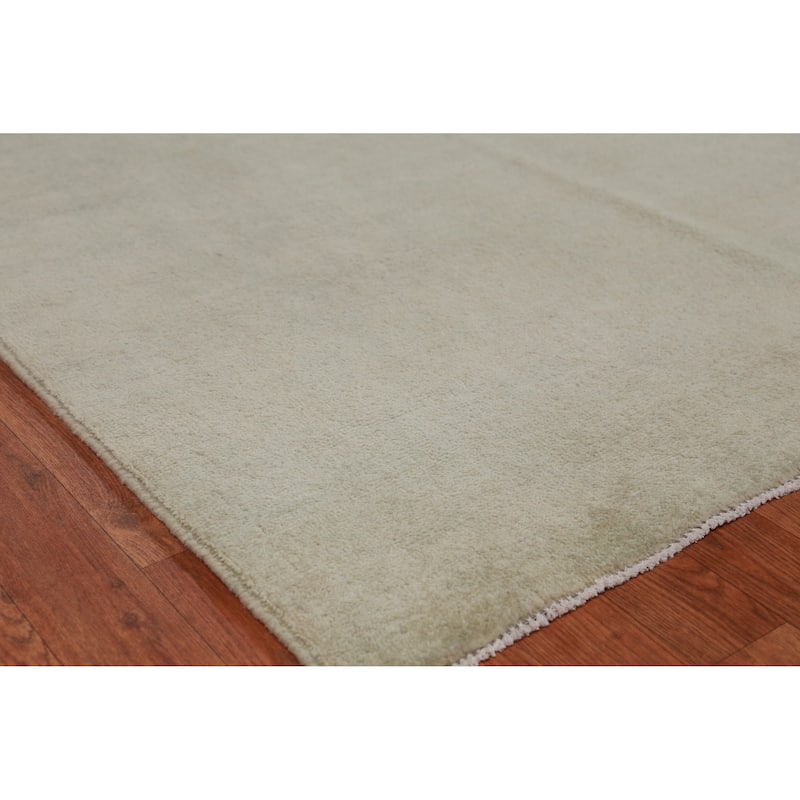 Hand Knotted Oriental 100% Wool Carpet Modern Solid Green Gabbeh Area Rug - 12' 7'' X 10' 1''