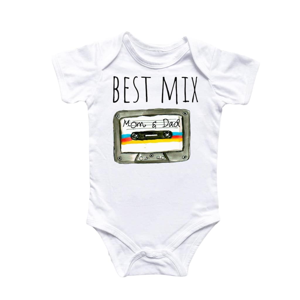 Best Mix Mom Dad - Baby Boy Girl Clothes Infant Bodysuit Funny Cute Newborn