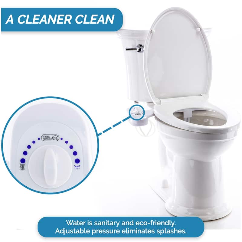 Bidet - Double Nozzle - Non-Electric Toilet Attachment - Self Cleaning