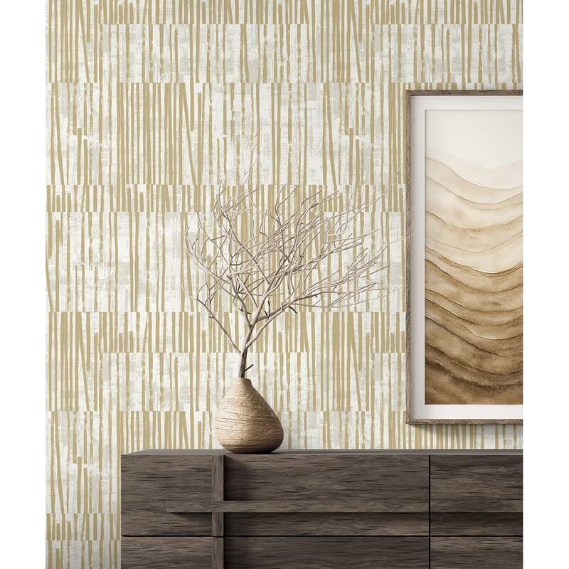 Seabrook Designs Serapha Lines Non-Woven Unpasted Wallpaper