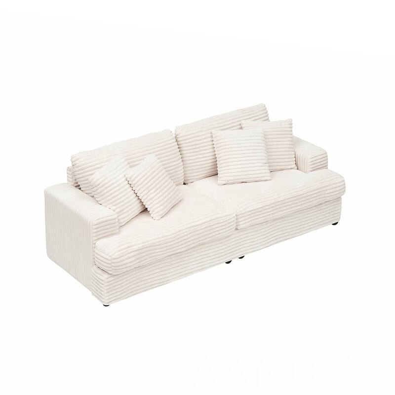 3-Seat corduroy Sofe With 4 Pillows
