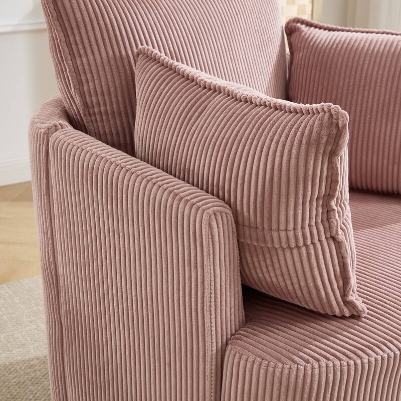 GDFStudio - Thaddeus Swivel Chair in Solid Wood Frame with 360° Metal Base.