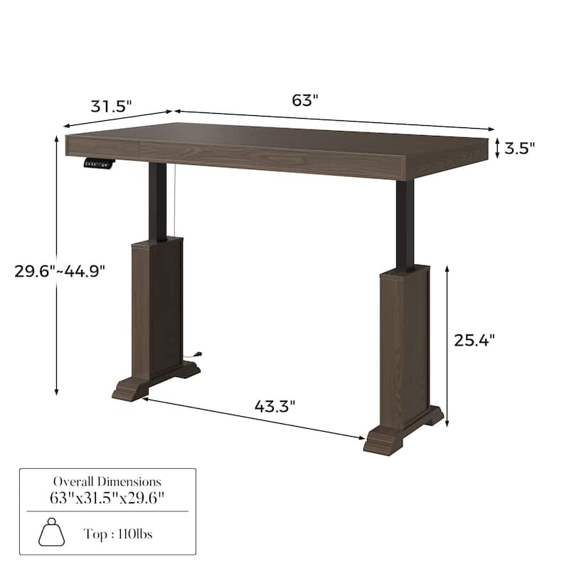 Electric Standing Desk with Memory Control, Adjustable Height Sit Stand Desk, Computer Desk, Home Office Workstation