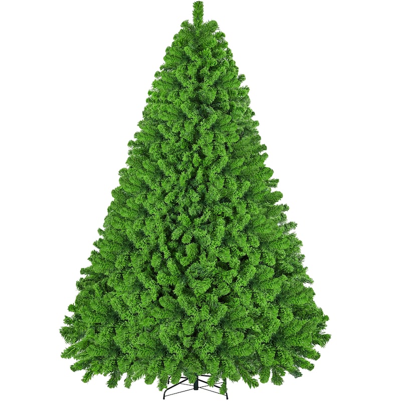 Yaheetech 9ft Pre-lit Flocked Artificial Christmas Tree with 900 Incandescent Warm White Lights & 2084 Tips