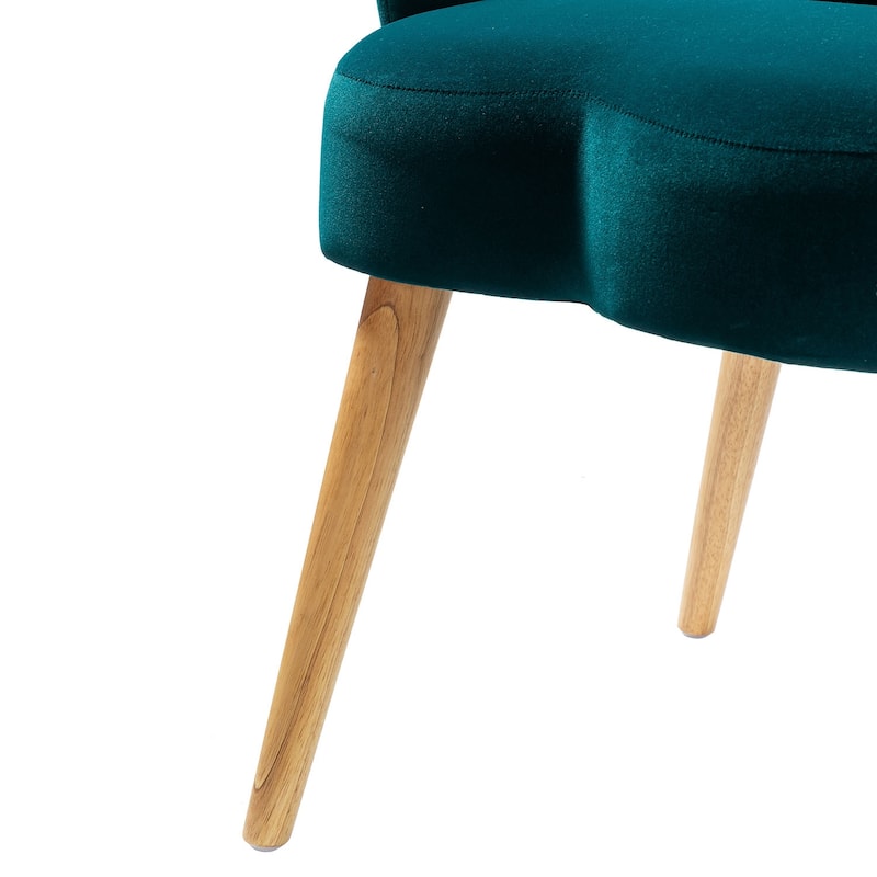 Eleanora Morden Scalloped Velvet Arm Chair with Tufted Back by HULALA HOME