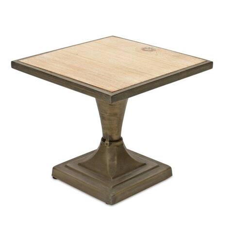 Tray on Pedestal 8.75"L x 8"H Iron/Wood - 8.75"L x 8"H