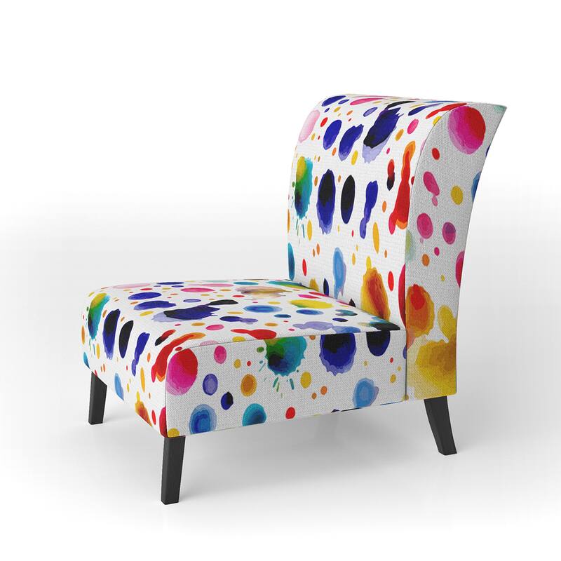 Designart "Splach Of Color" Upholstered Patterned Accent Chair and Arm Chair