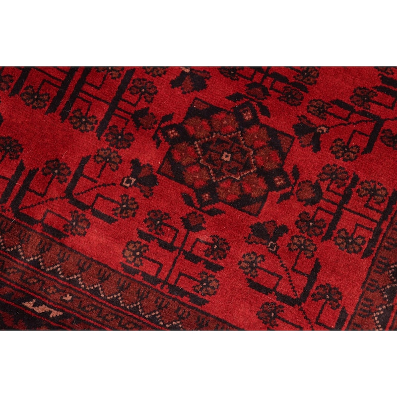 Rustic Biljik Khal Mohammadi Kimberly Red/Black Rug - 4'9'' x 6'6''