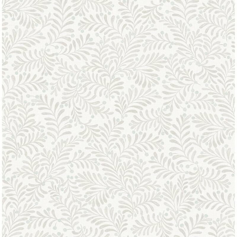 Chesapeake Chrysantha Light Grey Berry Branches Wallpaper