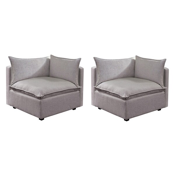 Furniture of America Fren Contemporary Grey Padded Corner Chair (Set of 2) - Single. Opens flyout.