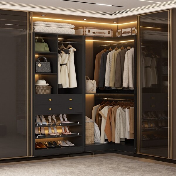 新品未開封♪　hide closet　collection Grimm Set of 2/ 3 Coner Closet System with Shoe Racks and Drawers