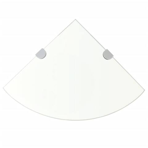 vidaXL Corner Shelf with Chrome Supports Glass