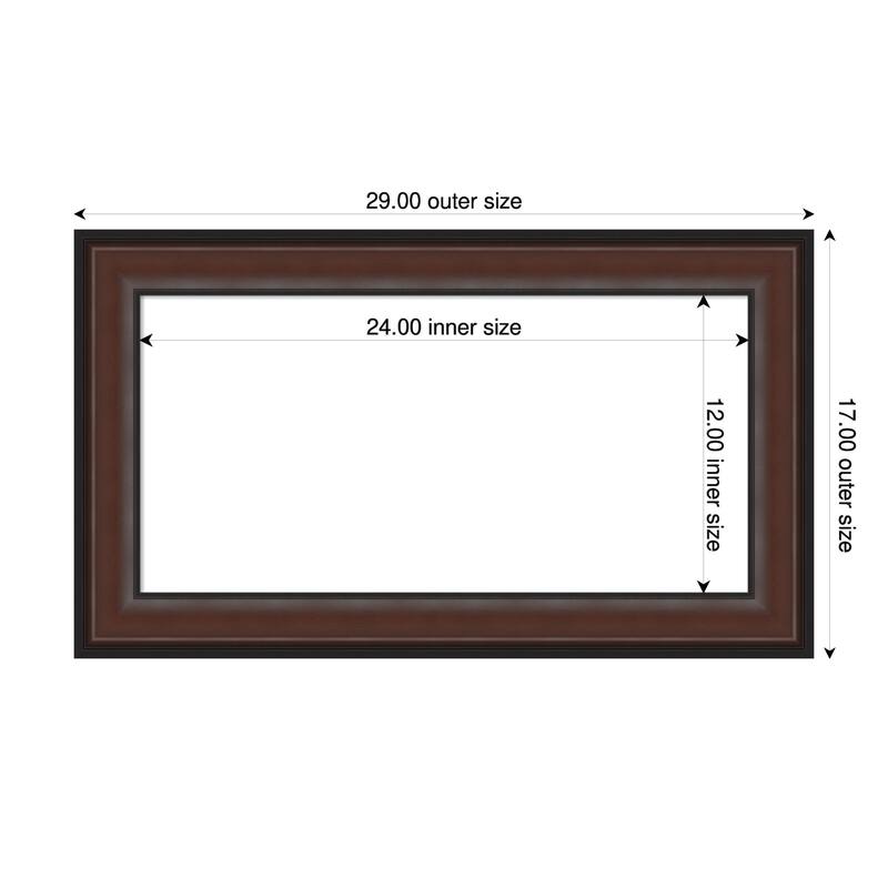 Amanti Art Harvard Walnut Framed Dry Erase Magnetic Board - 29 x 17 in