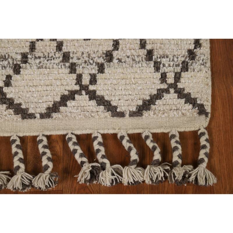 Trellis Moroccan Oriental Accent Rug Hand-Knotted Wool Carpet - 2'0"x 3'0"