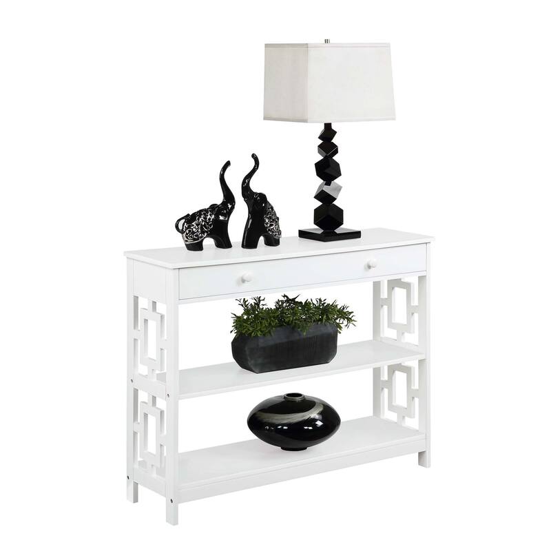 Convenience Concepts Town Square 1 Drawer Console Table with Shelves
