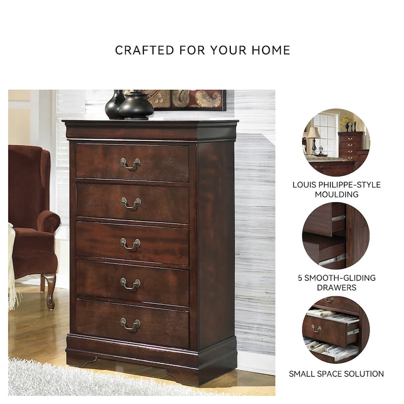 Alisdair Two Drawer Dark Brown Nightstand