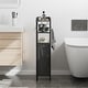 preview thumbnail 9 of 28, Slim Bathroom Cabinet Small Bathroom Storage Corner Floor Cabinet with Magnetic Doors and Shelves Toilet Paper Holder