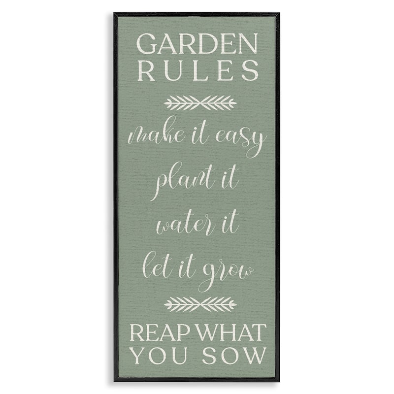 Stupell Reap What You Sow Gardening Framed Giclee Art Design By Lil' Rue - 13 x 30 - Black