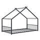 preview thumbnail 3 of 8, 2 Size Metal House Bed with Metal Frame Playhouse Design for Kids