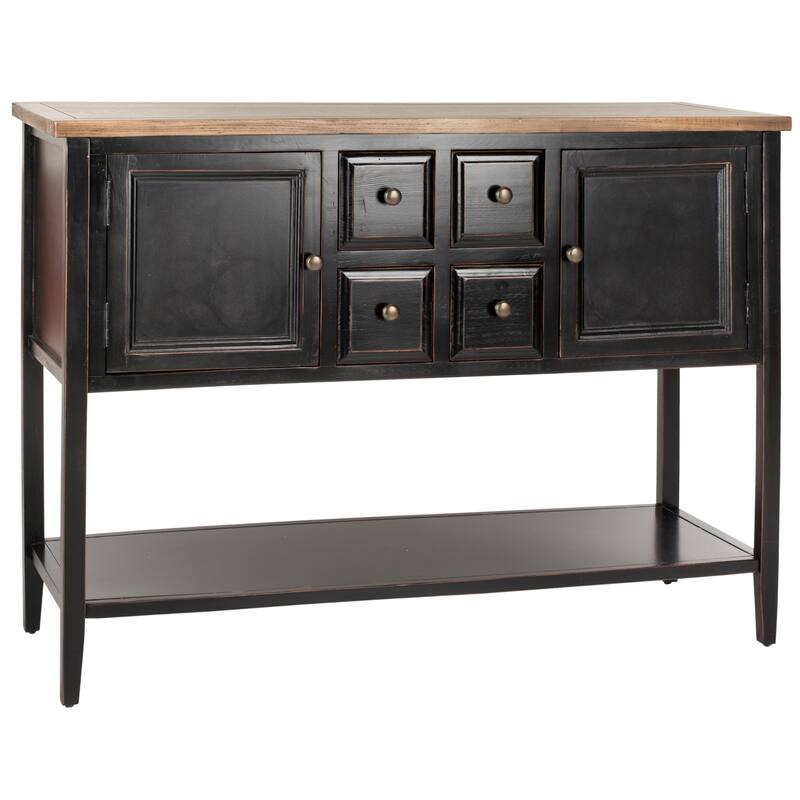 SAFAVIEH Charlotte Black Storage Sideboard - 45.7" x 15" x 34"