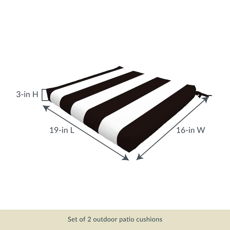 Island Retreat All-Weather Outdoor Striped Seat Cushion (Set of 2)