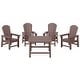 preview thumbnail 126 of 193, Laguna Kids Adirondack 5-Piece Square Table Dining Set Dark Brown