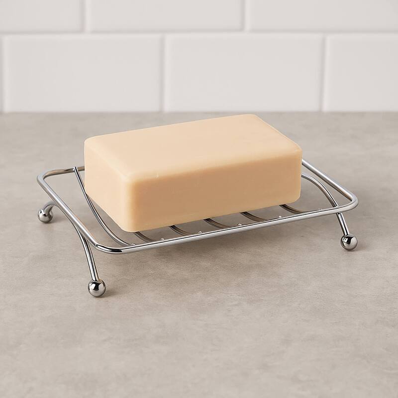 Metal Wire Soap Dish Holder Self-Draining - Chrome