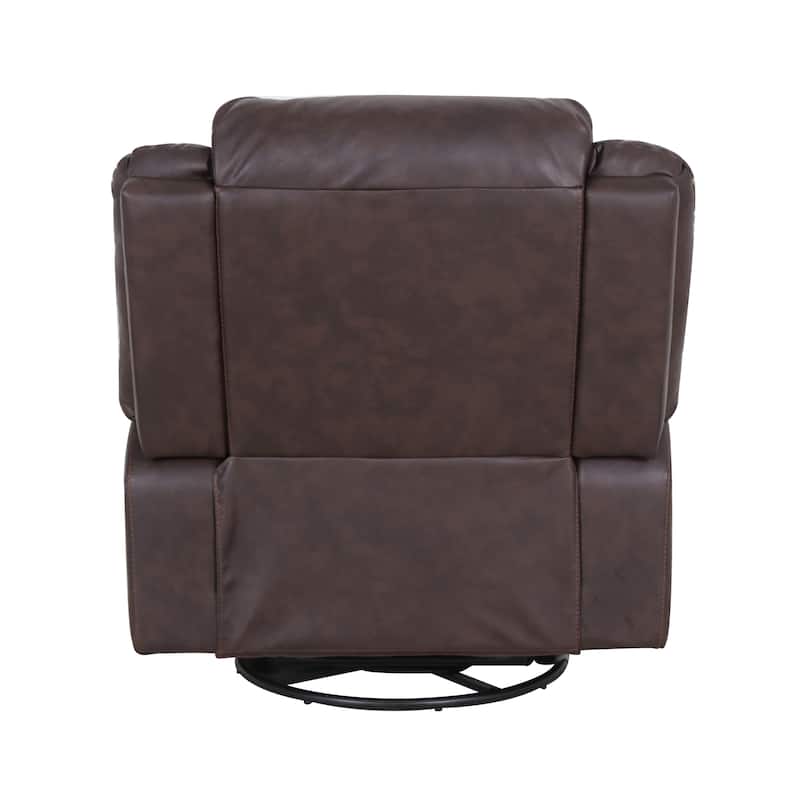 Malic Tufted Faux Leather Swivel Recliner by Christopher Knight Home