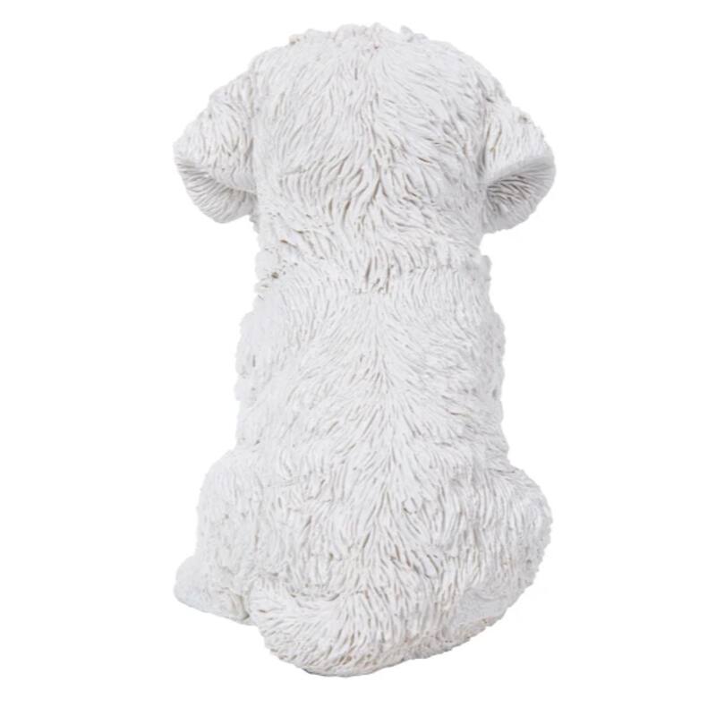 6.75" Maltese Puppy Outdoor Garden Statue