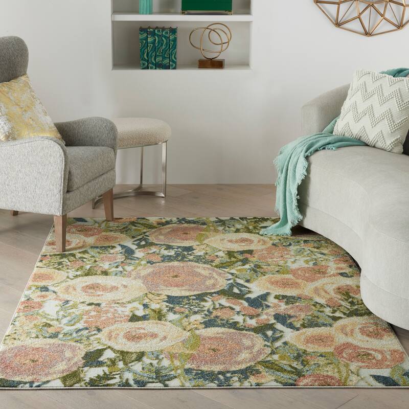 Nourison Trance Contemporary Floral Area Rug