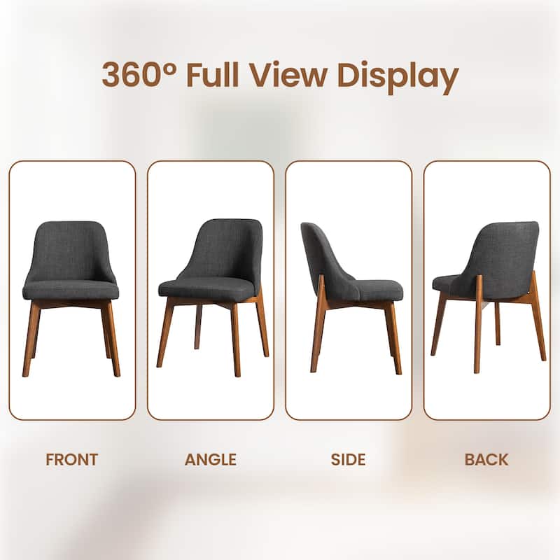 Upholstered Side Chair Dining Chairs Kitchen Chairs with Wood Legs Set of 2