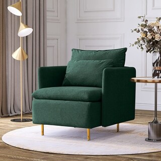 Emerald Green Living Room Chair, Overstuffed Modern Arm Sofa Chair with ...
