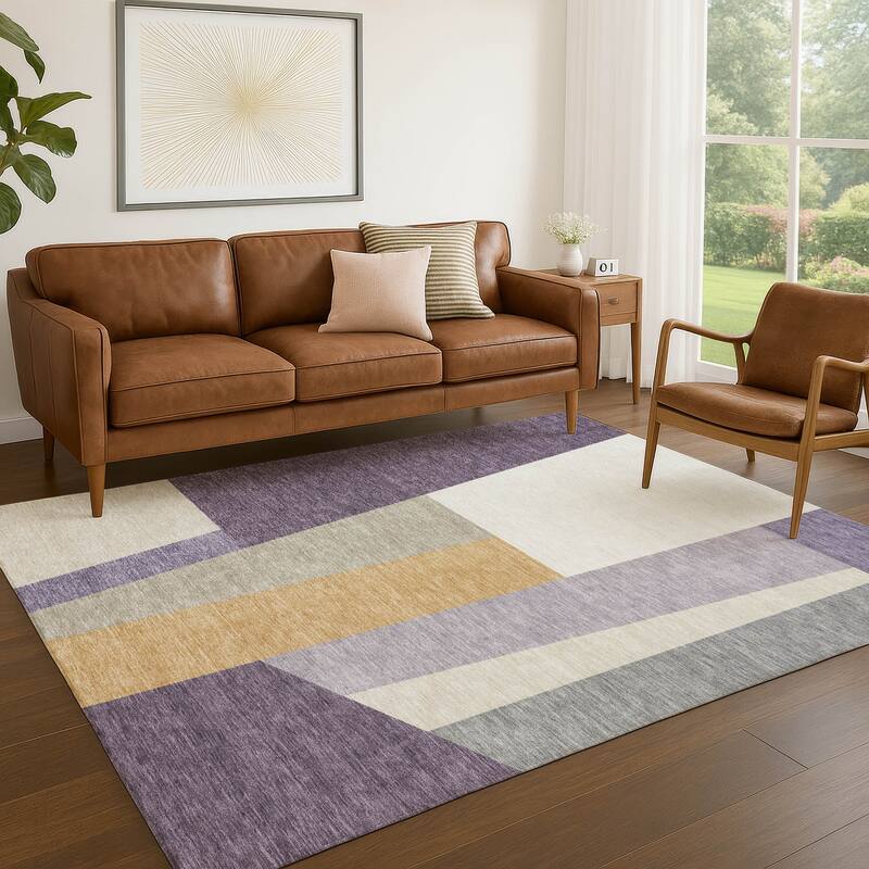 Machine Washable Indoor/ Outdoor Contemporary Jolie Chantille Rug