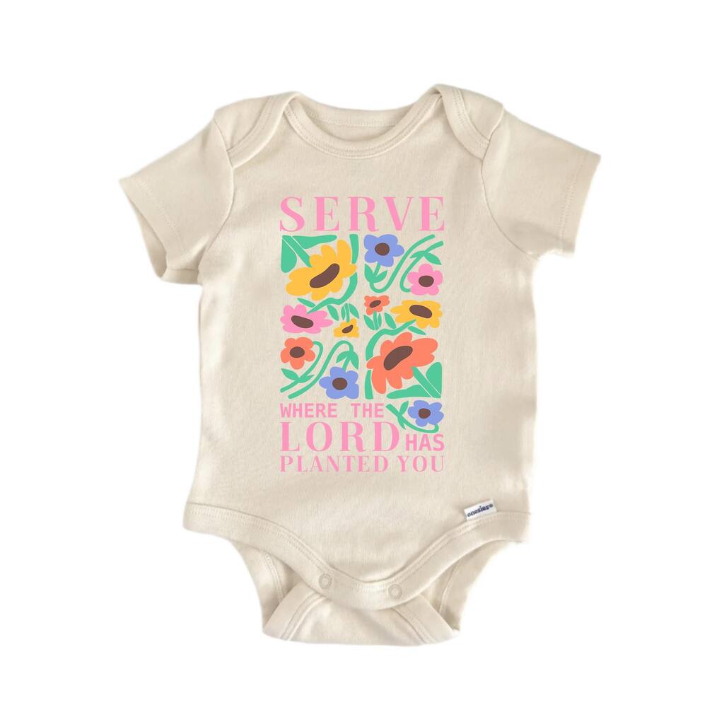 Serve Planeted Jesus Christian Religious God - Baby Boy Girl Clothes Bodysuit