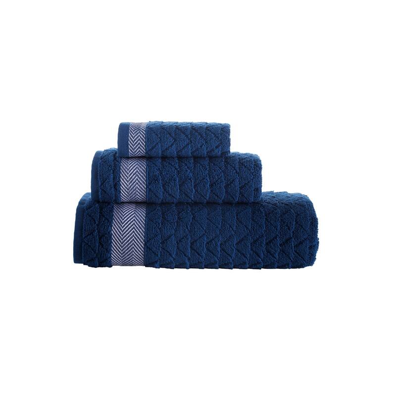 Brooks Brothers Herringbone 3 pcs Towel Set - Navy