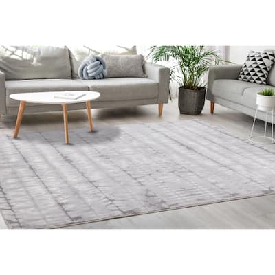 Isabelle Collection - Grey/White Soft Tie Dye Rug