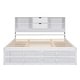 preview thumbnail 11 of 23, King Size Platform Bed with Storage Headboard & 8 Drawers - White