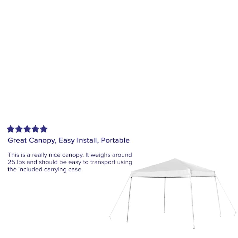 8'x8' Weather Resistant Easy Pop Up Slanted Leg Canopy Tent with Carry Bag - 8x8