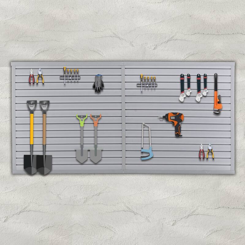 Heavy Duty PVC Slatwall Garage Organizer with 10 Panels