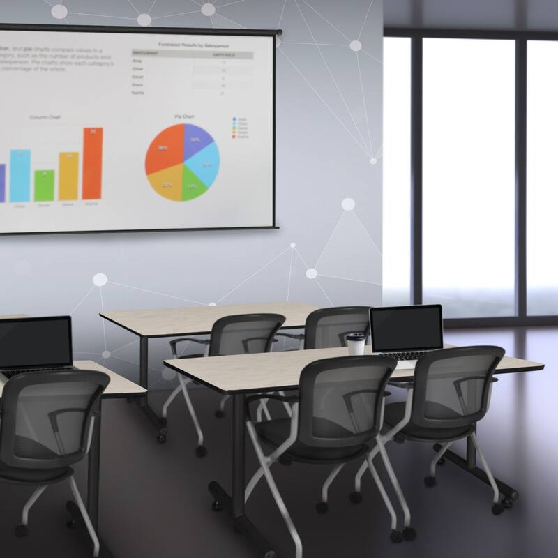 48" x 24" Training Table- Maple and 2 Nesting Chairs - 48 x 24 inches