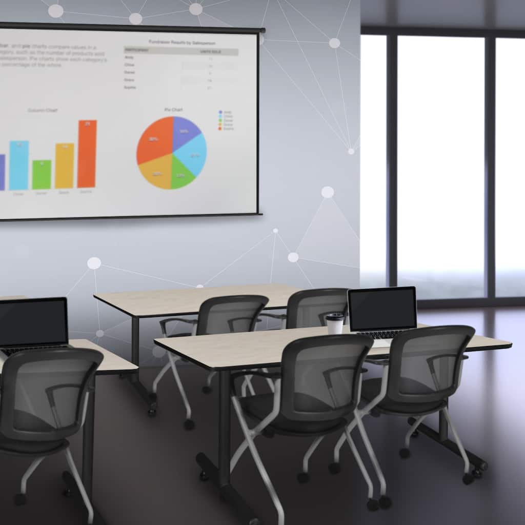 48" x 30" Training Table- Maple and 2 Nesting Chairs - 48 x 30 inches