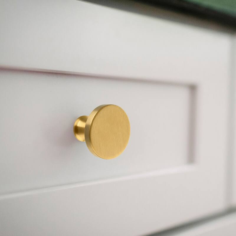 Copper Kitchen Cabinet Knobs 1-1/4 inch (32 mm) Diameter 100% Solid Brass Drawer Knob (10-PACK)