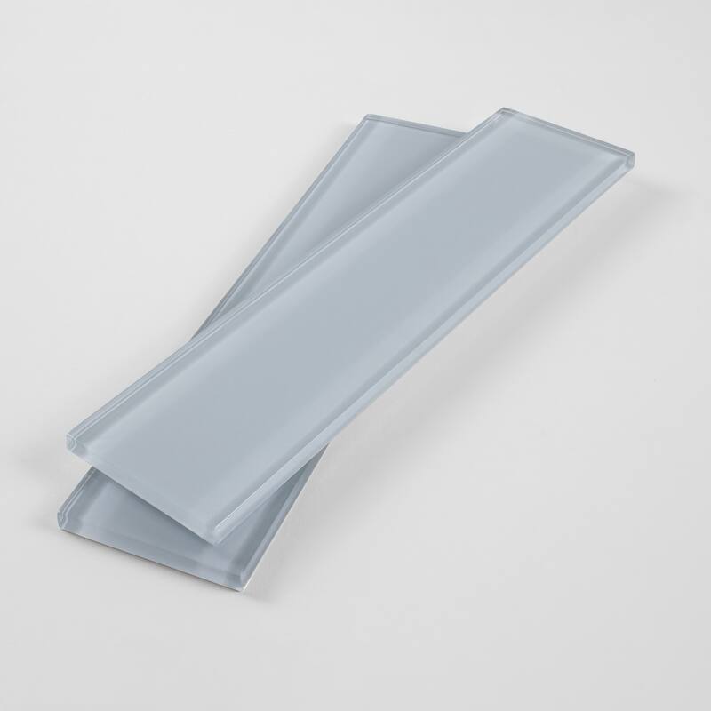 2 in. x 8 in. Glass Subway Wall Tile - Caribbean Blue Gloss - 2 in. x 8 in. sample