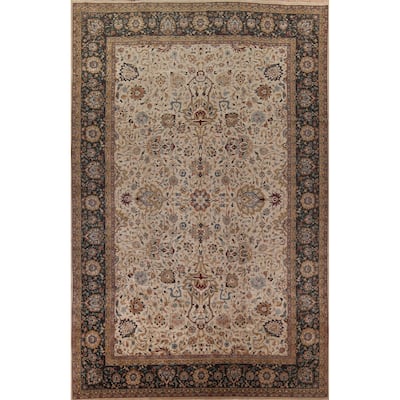 All-Over Large Agra Indian Area Rug Handmade Wool Carpet - 12'5" x 17'8"