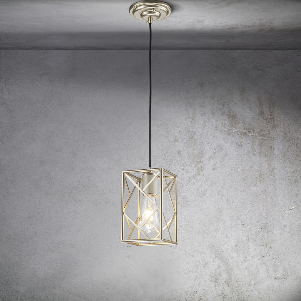 CraftHome Compact Black Modern Single Pendant Light Farmouse Square Ceiling Hanging Light For Kitchen Islands - W5''