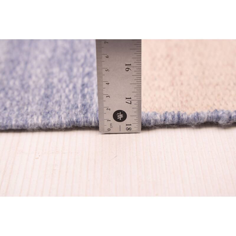 ECARPETGALLERY Flat-Weave Nevada Slate Blue Wool Kilim - 5'0 x 7'8