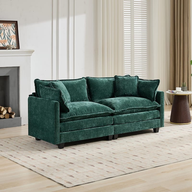 Cloud Sofa two Seats (Armrests are not included), Modern Sectional Couch, Comfy Double Layer Upholstered Seat Cushion