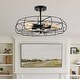 preview thumbnail 1 of 5, Blade Caged Semi Flush Mount Ceiling Light black